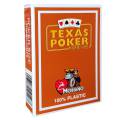 Modiano "TEXAS POKER HOLD EM BROWN" - Gra karciana 55 kart 100% plastikowe - standardowy rozmiar do pokera - 2 duże indeksy.