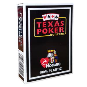 Modiano "TEXAS POKER HOLD EM NOIR" - Jeu de 55 cartes 100% plastique – format poker - 2 index jumbo