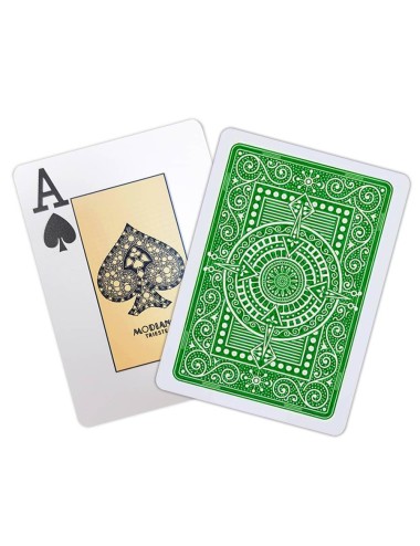 Modiano "TEXAS POKER HOLD EM ZIELONE" - Gra z 55 kartami w 100% plastiku - format poker - 2 duże indeksy