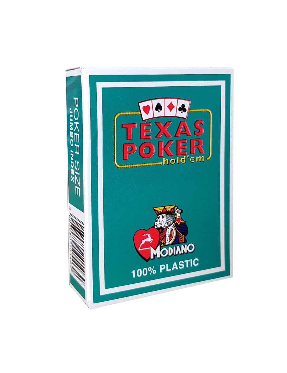Modiano "TEXAS POKER HOLD EM DARK GREEN" - Gra w pokera o 55 kartach 100% plastikowych - format poker - 2 wskaźniki jumbo