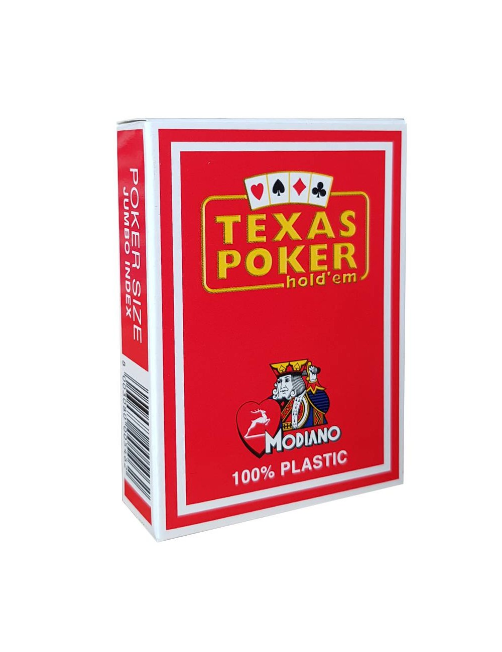 Modiano "TEXAS POKER HOLD EM ROUGE" - Jeu de 55 cartes 100% plastique – format poker - 2 index jumbo