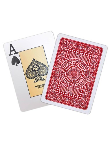 Modiano "TEXAS POKER HOLD EM RED" - Spel met 55 kaarten van 100% plastic - pokervormaat - 2 jumbo-indexen