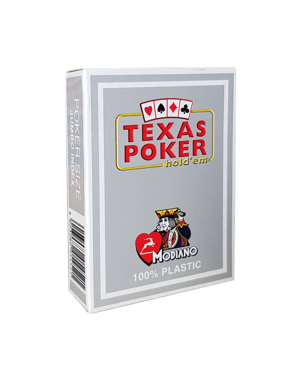 Modiano "TEXAS POKER HOLD EM GRAY" - Baralho de 55 cartas 100% plástico - formato poker - 2 índices jumbo