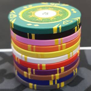 Ficha de pôquer "VALOR SUNSHINE 0,50" - 14g - em composto de argila com inserção de metal - à venda unitária