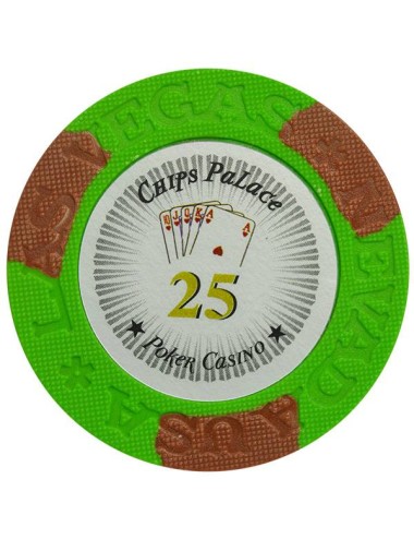 Żeton do pokera "LAS VEGAS 25" - z mieszanki gliny z wkładką metalową - 14g - dostępny na sztuki