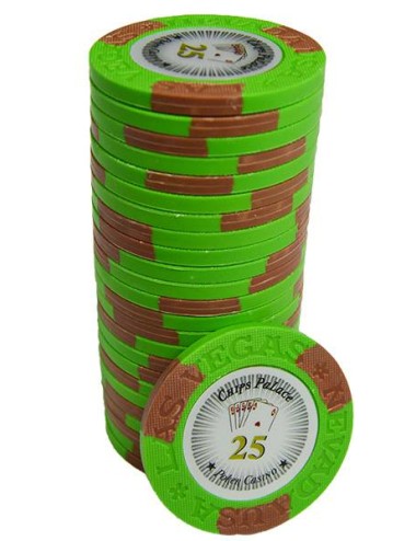 Pokerchip "LAS VEGAS 25" - aus Tonverbundwerkstoff mit Metalleinsatz - 14g - einzeln erhältlich