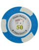 Ficha de pôquer "LAS VEGAS 50" - em compósito de argila com inserção de metal - 14g - à venda individualmente.