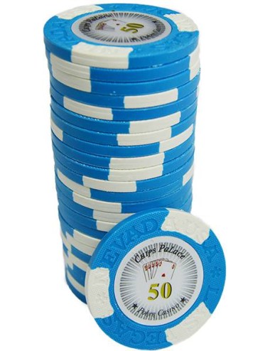 Pokerchip "LAS VEGAS 50" - van kleicomposiet met metalen inleg - 14g - te koop per stuk