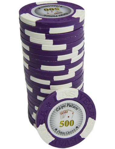Pokerchip "LAS VEGAS 500" - aus Tonkomposit mit Metalleinlage - 14g - einzeln erhältlich
