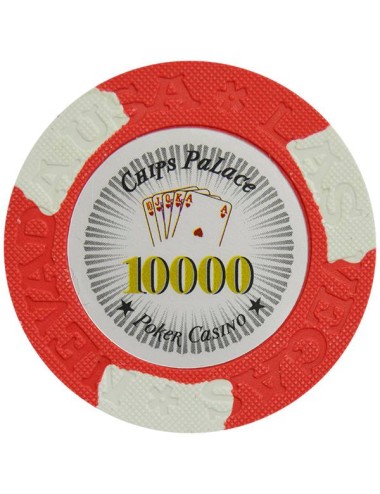 Ficha de póker "LAS VEGAS 10000" - de arcilla compuesta con inserto metálico - 14g - a la venta por unidad