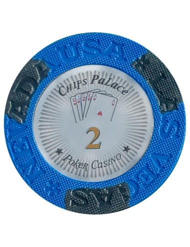 Ficha de pôquer "LAS VEGAS 2" - em composto de argila com inserção de metal - 14g - à venda individualmente