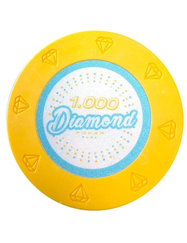 Jeton de poker "DIAMOND" - 14g - en clay composite avec insert métal - en vente à l'unité