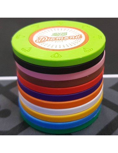 Ficha de pôquer "DIAMOND 0.25" - 14g - em compósito de barro com inserção de metal - à venda individualmente