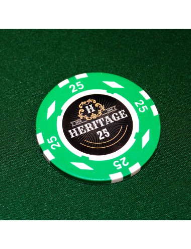 Fiches da poker "HERITAGE 25" - 14g - in composito d'argilla con inserto metallico - in vendita singolarmente