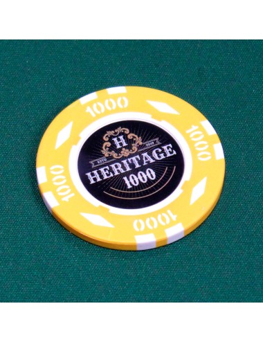 Poker chip "HERITAGE 1000" - 14g - in clay composite with metal insert - sold individually