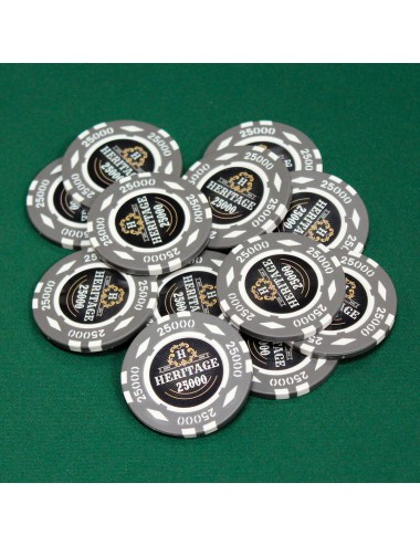 Poker chip "HERITAGE 25000" - 14g - made of clay composite with metal insert - sold individually