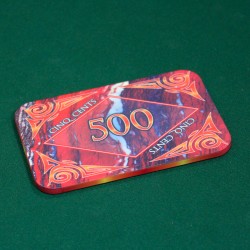 Placa de poker "MÁRMORE 500" – em cerâmica – 8,5x5,2 cm