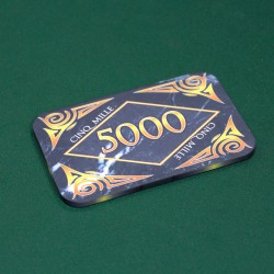 Poker plaque "MARBLE 5000" - ceramic - 8.5x5.2 cm
