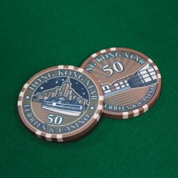 Ficha de pôquer "HONG KONG STAR 50" - em cerâmica - 10g