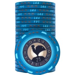 Poker chip "FRENCH POKER TOUR 25" - made of ceramic - 10g - sold individually.