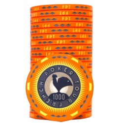 Poker chip "FRENCH POKER TOUR 1000" - ceramic - 10g - sold individually.