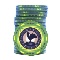 Pokermarkör "FRENCH POKER TOUR 10000" - i keramik - 10 g - säljs styckvis