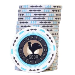 Pokerchip "FRENCH POKER TOUR 5000" - aus Keramik - 10g - einzeln verkauft