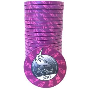 Ficha de pôquer "THE SHARK 500" - em cerâmica - 10g - vendido individualmente.