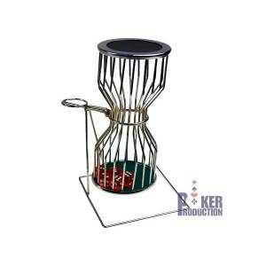 "CHUCK A LUCK" em metal 25 cm - com tapete de jogo em feltro verde.