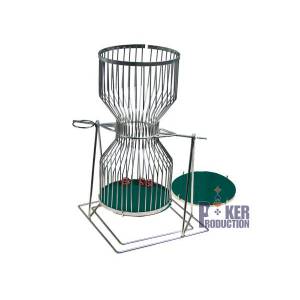 Chuck a Luck de metal 45 cm - Com tapete de jogo em feltro verde