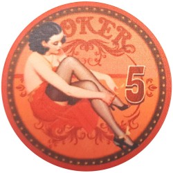 Pokerfiche "60's BEAUTY 5" - 12g - 43mm - van keramiek - te koop per stuk
