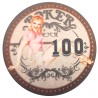 Poker chip "60's BEAUTY 100" - 12g - 43mm - ceramic - sold individually