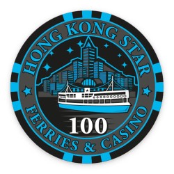 Ficha de pôquer "HONG KONG STAR 100" - em cerâmica - 10g