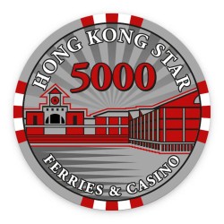 Gettone da poker "HONG KONG STAR 5000" - in ceramica - 10g