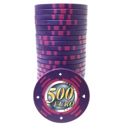 "EURO - Series 2 - 500" Cash Game Token - Limited Edition - Made of Ceramic - 10g.