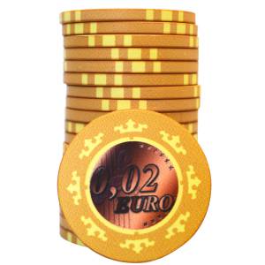 Spelmarker för Cash Game "EURO - SERIE 3 - 0,02" - Begränsad upplaga - i keramik - 10g.
