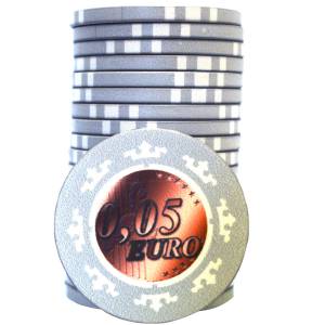 Chip voor Cash Game "EURO - SERIE 3 - 0.05" - Limited Edition - van keramiek - 10g