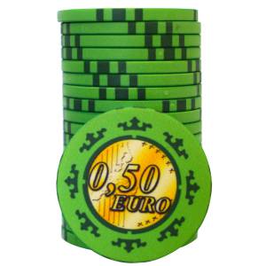 Cash Game Token "EURO - SERIES 3 - 0.50" - Limited Edition - made of ceramic - 10g.