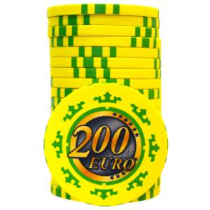Ficha de Cash Game "EURO - SÉRIE 3 - 200" - Edição limitada - em cerâmica - 10g