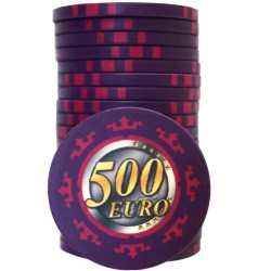 Spelmarkör för Cash Game "EURO - SERIE 3 - 500" - Limited Edition - i keramik - 10g