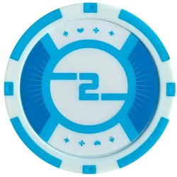 Fichas de poker "SEGUNDO COLOCADO 2" - 12g - em ABS com inserção de metal - em rolos de 25 fichas