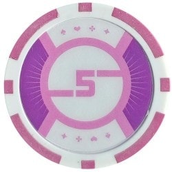 Fiches da poker "RUNNER UP 5" - 12g - in ABS con inserto metallico - in rotoli da 25 fiches.
