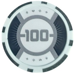 Fichas de poker RUNNER UP 100 - 12g - em ABS com inserto de metal - em rolos de 25 fichas