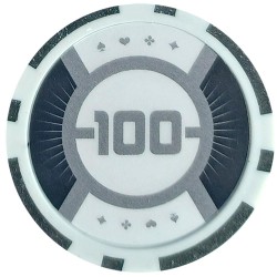 "RUNNER UP 100" Poker Chips - 12g - ABS with metal insert - in rolls of 25 chips.