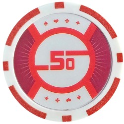 Fichas de póker RUNNER UP 50 - 12g - de ABS con inserción de metal - en rollos de 25 fichas