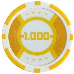 Fiches da poker "RUNNER UP 1000" - 12g - in ABS con inserto metallico - per rotoli da 25 fiches