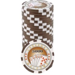 Jetons de poker ROYAL FLUSH - en ABS avec insert métallique – rouleau de 25 jetons  – 11g