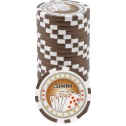 Pokerchips "ROYAL FLUSH 5000" - in ABS mit Metallkern - Rolle mit 25 Chips - 11,5 g
