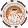 Pokerchips "ROYAL FLUSH 5000" - in ABS met metalen inzetstuk -  rol van 25 chips - 11,5 g