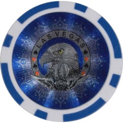 Pokerchips "LASER EAGLE 10" - i ABS med metallinsats - rulle med 25 chips - 11,5 g